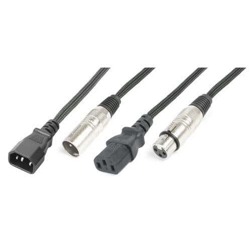 Power Dynamics PD Connex Câble Lumière Combiné IEC M/IEC F XLR F