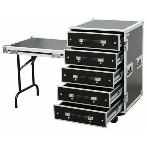 Power Dynamics PD-FA6 Flightcase Commode avec 5 Tiroirs + Table