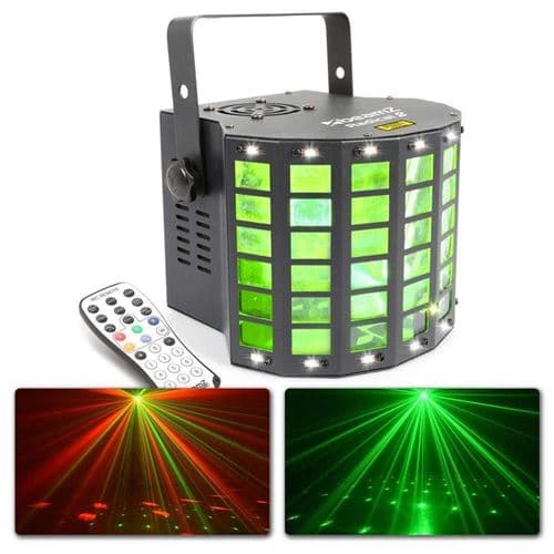 BEAMZ Radical II Derby Strobe 3 en 1 Jeu de Lumière avec Laser