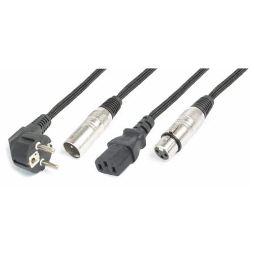 Power Dynamics PD Connex Câble Lumière Combiné shuko M/IEC F XLR F