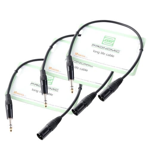 Pronomic Stage JXM-0.5 Jack Stereo / XLR 0.5m Lot de 3