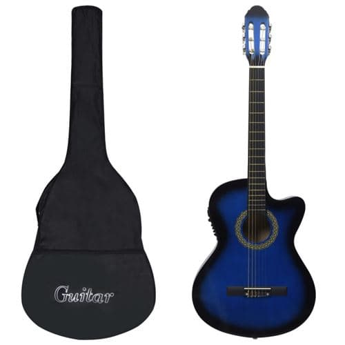 VIDAXL 12-delige Gitaarset met equalizer en 6 snaren western blauw 70141