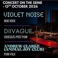 Affiche, Violet Noise + Diivague + Andrew Clarke